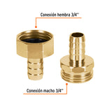 JUEGO DE CONECTORES 1/2' MACHO/HEMBRA DE ALUMINIO, TRUPER