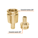 JUEGO DE CONECTORES 3/4' MACHO/HEMBRA ROBUSTOS DE ALUMINIO