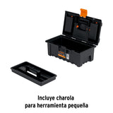 CAJA PLÁSTICA 14" CON COMPARTIMENTOS, NARANJA