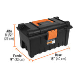 CAJA PARA HERRAMIENTA 16', PLÁSTICA, NARANJA