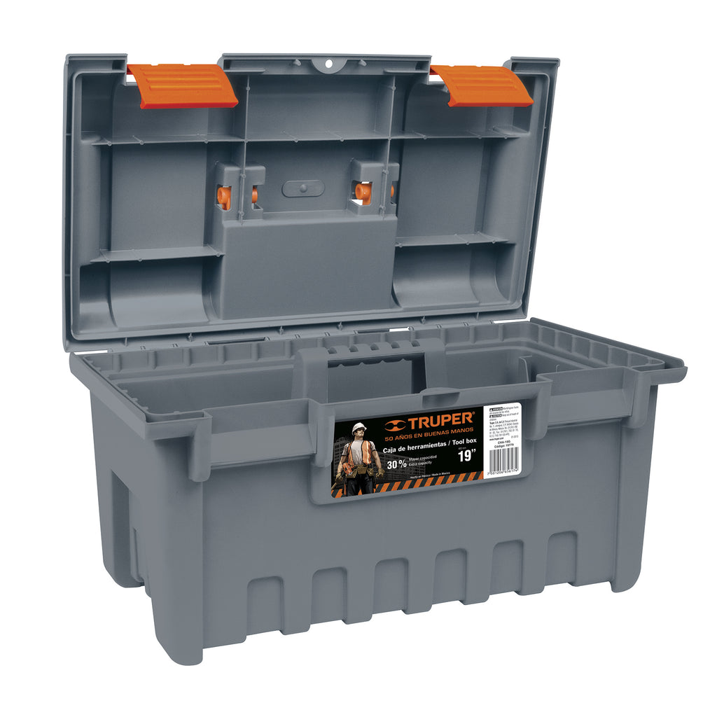 CAJA PARA HERRAMIENTA 19', PLÁSTICA, GRIS