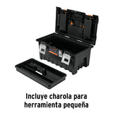 CAJA P/HERRAMIENTA 19' C/COMPARTIMENTOS Y BROCHES METALICOS