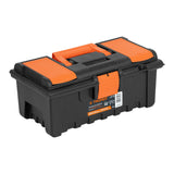 CAJA PLÁSTICA 14" CON COMPARTIMENTOS, NARANJA