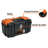 CAJA P/HERRAMIENTA 17 CON COMPARTIMENTOS, BROCHES METALICOS
