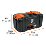 CAJA P/HERRAMIENTA 17 CON COMPARTIMENTOS, BROCHES METALICOS