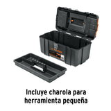 CAJA P/HERRAMIENTA 17 CON COMPARTIMENTOS, BROCHES METALICOS