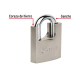 CANDADO DE HIERRO CON CORAZA, 70 MM, LLAVE ANTI-GANZÚA