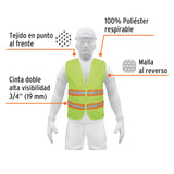 CHALECO DE SEGURIDAD CON CIERRE, AMARILLO