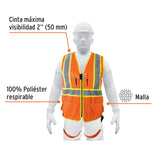 CHALECO DE SEGURIDAD PARA ARNIS, ALTA VISIBILIDAD, NARANJA