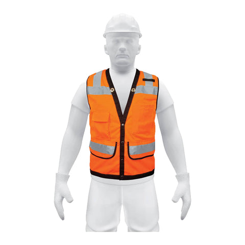 CHALECO DE SEGURIDAD REFORZADO, CON BOLSAS, NARANJA, MEDIANO