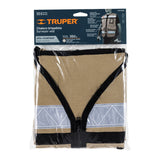 CHALECO BRIGADISTA CON CINTAS REFLEJANTES, COLOR BEIGE