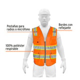 CHALECO DE SEGURIDAD DE ALTA VISIBILIDAD, NARANJA, MEDIANO