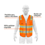 CHALECO DE SEGURIDAD DE ALTA VISIBILIDAD, NARANJA, EXTRA GRA