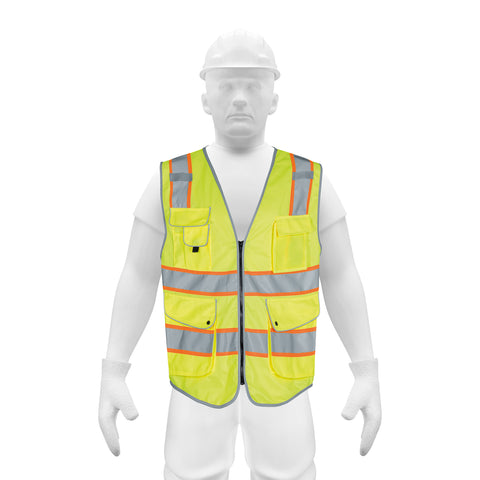 CHALECO DE SEGURIDAD DE ALTA VISIBILIDAD, VERDE, MEDIANO