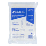 BOLSA CON 1000 CINCHOS PLASTICOS 18LB, 100X2.5 MM, NATURALES