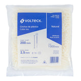 BOLSA CON 1000 CINCHOS PLASTICOS 18LB, 200X2.5 MM, NATURALES