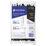 BOLSA CON 1000 CINCHOS PLASTICOS 40 LB, 150X3.5 MM, NEGROS