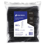 BOLSA CON 1000 CINCHOS PLASTICOS 50 LB, 300X4.5 MM, NEGROS