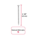 CLAVO GALVANIZADO PARA CONCRETO 2-1/2, BLISTER C/15, FIERO