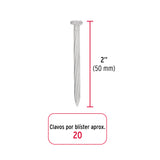 CLAVO GALVANIZADO PARA CONCRETO 2, BLISTER C/20, FIERO