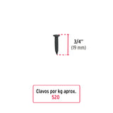 CLAVO PARA CONCRETO, 3/4', NEGRO POR KILO