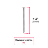 CLAVO GALVANIZADO P/CONCRETO 2-2/2" CAJA C/25KG