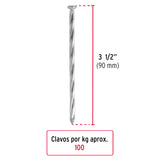 CLAVO GALVANIZADO P/CONCRETO 3-1/2G" CAJA C/25KG