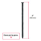 CLAVO PARA CONCRETO NEGRO DE 4"CAJA C/25KG