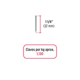 CLAVO STANDARD CON CABEZA 1 1/4" EN BOLSA DE 1 KG