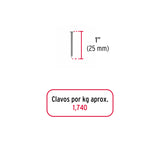 CLAVO STANDARD CON CABEZA 1" EN BOLSA DE 1 KG