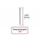 CLAVO STANDARD CON CABEZA 2 1/2" EN BOLSA DE 1 KG