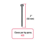 CLAVO PUNTA DIAMANTE, 2', CON CABEZA POR CAJA C/25 KGS