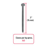 CLAVO ESTANDAR 3' CON CABEZA CAJA C/10KG