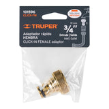 CONECTOR 3/4' RAPIDO HEMBRA DE LATSN, SISTEMA CLICK, TRUPER