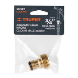 CONECTOR 3/4' RAPIDO MACHO DE LATSN, SISTEMA CLICK, TRUPER