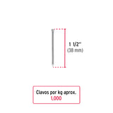 CLAVO SIN CABEZA, 1-1/2' BOLSA C/1 KG