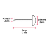 CLAVILLO DORADO, 17MM POR CAJA C/500 PZAS