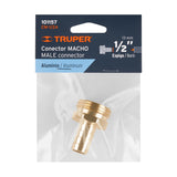 CONECTOR 1/2' MACHO DE ALUMINIO, TRUPER