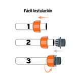 CONECTOR 1/2 MACHO DE ABS CON TUERCA DE AJUSTE MANUAL