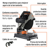 CORTADORA DE METALES, 14' DE 2,200 W.