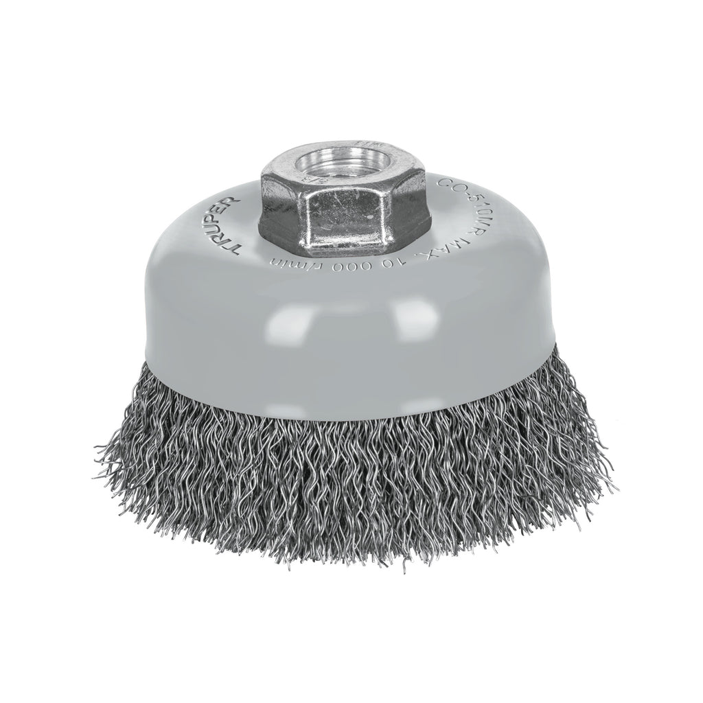 CARDA COPA 4" ALAMBRE ONDULADO FINO, MULTI-ROSCA, TRUPER