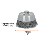 CARDA COPA 5' ALAMBRE ONDULADO GRUESO, MULTI-ROSCA, TRUPER
