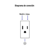 CONTACTO ATERRIZADO, 1 MÓDULO, LÍNEA ESPAÑOLA, COLOR NEGRO