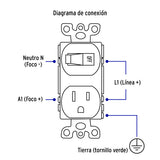 INTERRUPTOR DE PALANCA CON CONTACTO, STANDARD, BLANCO