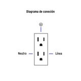 CONTACTO DÚPLEX, 2 POLOS + TIERRA, LÍNEA ESPAÑOLA, NEGRO