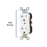 CONTACTO DZPLEX, 2 POLOS 3 HILOS, 20 A, STANDARD, BLANCO