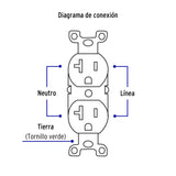 CONTACTO DZPLEX, 2 POLOS 3 HILOS, 20 A, STANDARD, BLANCO