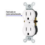 CONTACTO DUPLEX 2 POLOS 3 HILOS STANDAR BLANCO