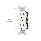 CONTACTO DUPLEX 2 POLOS 3 HILOS STANDAR BLANCO