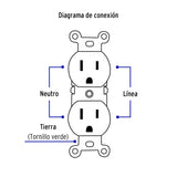 CONTACTO DUPLEX 2 POLOS 3 HILOS STANDAR BLANCO